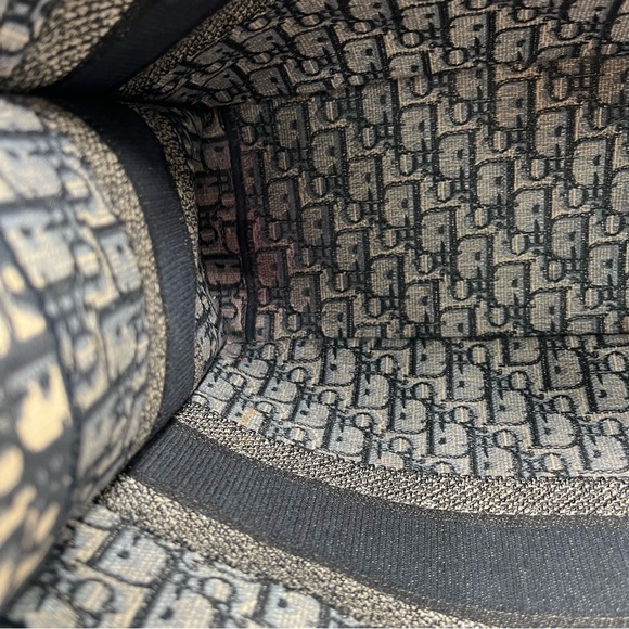 Dior Womens Medium Dior Book Tote Bag Oblique Motif Cotton Ercu/Blue Pre-Owned - Picture 10 of 15